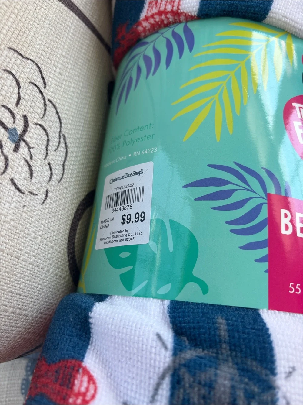 3 Red white and blue Beach Towel for Two